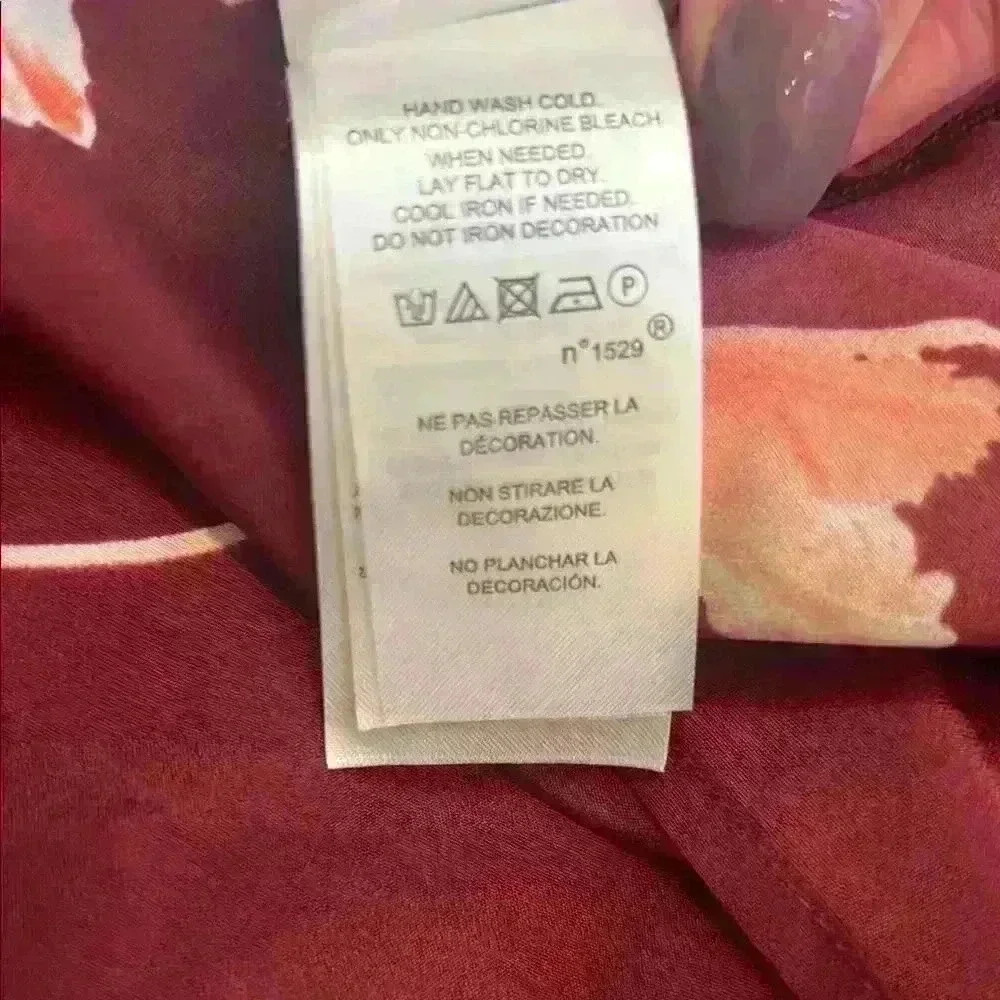 NWT Ralph Lauren sz 4P Burgundy Floral Print Midi Dress - Picture 8 of 9